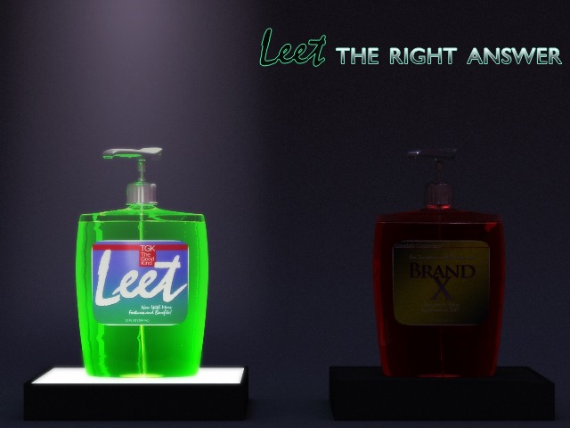 Leet is better than Brand X