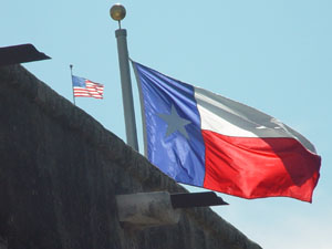 Texas and US Flags